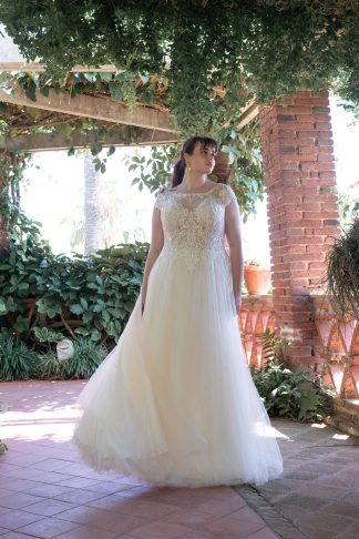 30065W-D11-BE Chiffon+Tulle