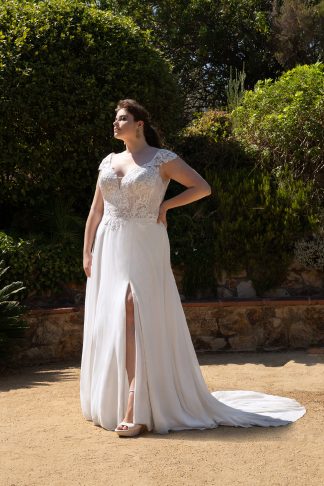 30066W-D11-BE Chiffon+Tulle