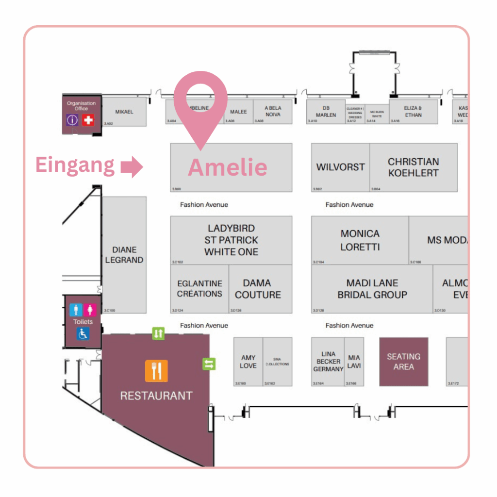 Messeplan European Bridal Week - Stand B62, Halle3